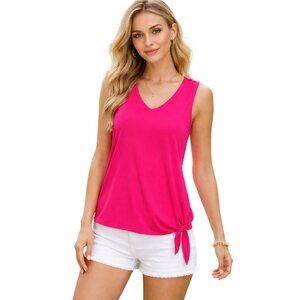 Susan Graver Pink Tank Top Size XL Vibrant Pink